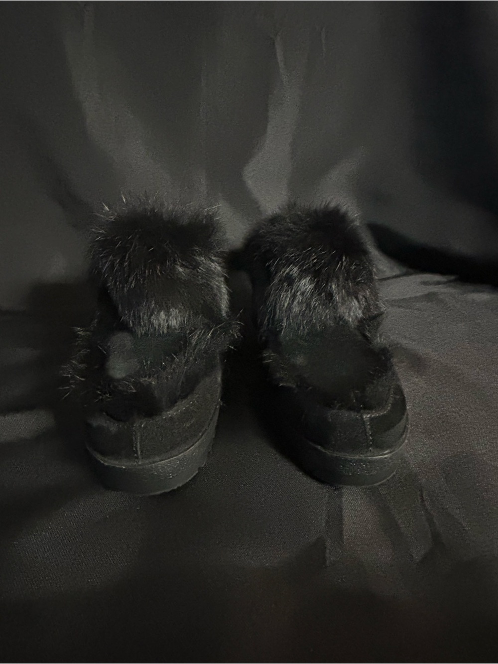 Coach Women’s Vintage Kaela Black Genuine Rabbit Fur Suede Platform Slides 7.5 - Picture 6 of 12